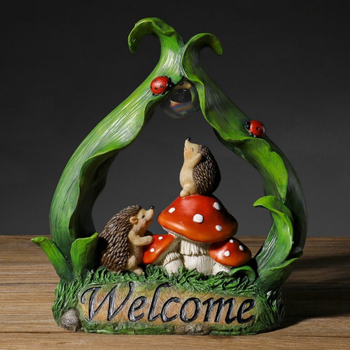 solar-energy-light-garden-statue-resin-gift-hedgehog-mushroom-landscape-decor-ornament-patio-animal-ornaments