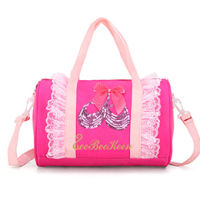 Pinkpurplerose Sequins Gymnastics Bags Ballet Dance Bag Girls Ballet Sports Dance Shoulder Bag Cavans Lace Handbag For Child