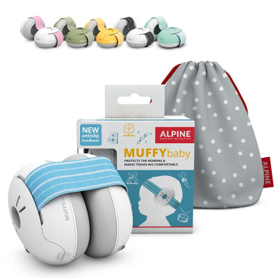 Alpine Hearing Protection Alpine Muffy Baby Ear Protection for Babies and Toddlers up to 36 Months - CE &amp; ANSI Certified - Noise Reduction Earmuffs - Comfortable Baby Headphones Against Hearing Damage &amp; Improves Sleep - Blue