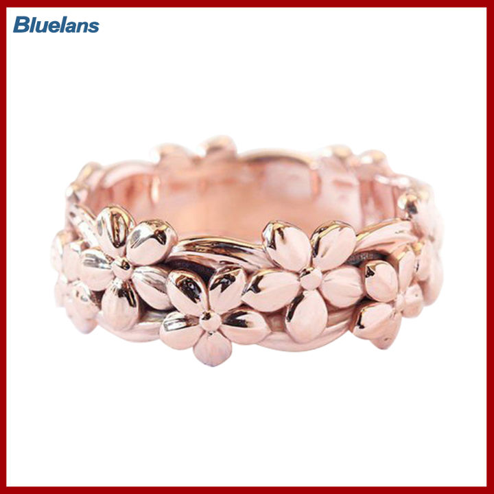 Bluelans®ของขวัญเครื่องประดับงานหมั้นงานแต่งผู้หญิงแหวนใส่นิ้วดอกเดซี่นำโชค