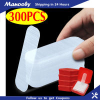 Manooby เทปกาวสองหน้า300ชิ้น,เทป Washi สติกเกอร์ติดผนังกันน้ำใช้ซ้ำได้ไม่ทำเครื่องหมายและล้างทำความสะอาดได้เครื่องใช้ในบ้านกาวในตัว