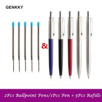 2/6/PCS  Ballpoint Pen Office Commercial Press Metal Ballpoint Pens gift Pen Core Solventborne Automatic Ball Pens For School Pens