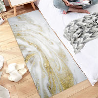 Nordic Abstract White Marble Long Carpet For Kitchen Floor Simple Fashion Bathroom Rug Anti-slip Door Mat Decoration Area Rug