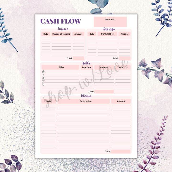 Cash Flow Planner Pastel Colors (30 sheets/pad) | Lazada PH