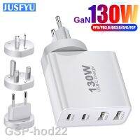 2023 ◄ ● Pengdaya Cepat 130W 4พอร์ต3.0 GaN USB Tipe C Dinding 100W สำหรับ MacBook iPad iPhone แล็ปท็อปโน้ตบุ๊ค