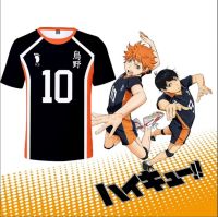 ۩ ไฮคิว!! ชุดคอสเพลย์ เสื้อยืดแขนสั้น พิมพ์ลาย Karasuno High School TobioTop Shoyo สําหรับเด็กผู้ชาย