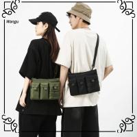 WANGU ลำลองแบบสบายๆ กระเป๋า Crossbody มัลติฟังก์ชั่ ไนลอนทำจากไนลอน กระเป๋าใส่เครื่องมือ ของใหม่ จุได้มาก กระเป๋าแบบสะพายไหล่ สำหรับผู้ชาย