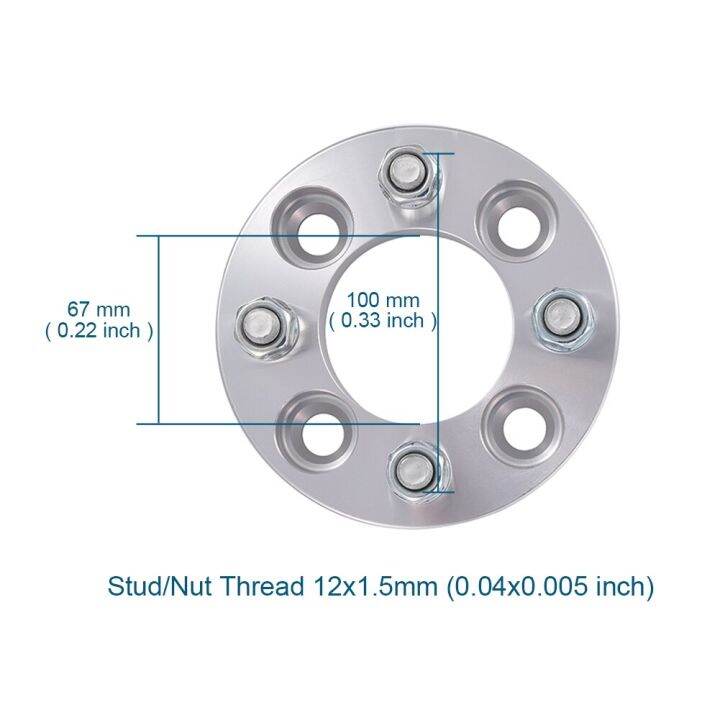 pcs/set 2 Pcd 4X100 Car Wheel Spacer Adapter Center Boring 67Mm M12x1