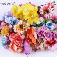 hotx【DT】 20 bundles/lot Colorful Silk Artificial Flowers Fake for Wedding Indoor Decoration A0304