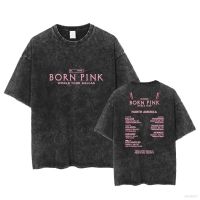 WANGYARU เสื้อยืดแขนสั้น พิมพ์ลายกราฟิก BORN Tour DALLAS BLACKPINK พลัสไซซ์ สไตล์ฮาราจูกุ สําหรับผู้ชาย และผู้หญิง