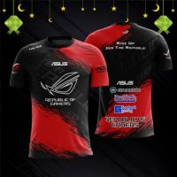 （Contact customer service to customize for you） Mens Tshirt Asus Republic of Gamers Fully Sublimated 3DT Shirt Printed Short Sleeves（Childrens Adult Sizes）