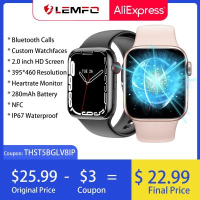 ZZOOI S8 Plus LEMFO Smart Watch IWO 15 pro Series 8 Men Women Custom Dials Bluetooth Call Sport Smartwatch 2.0 Inch 395*460 Resolution