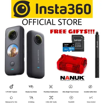 Insta360 ONE X2 360 Degree Waterproof Action Camera, 5.7K 360,  Stabilization, Touch Screen, AI Editing, Live Streaming, Webcam, Voice  Control