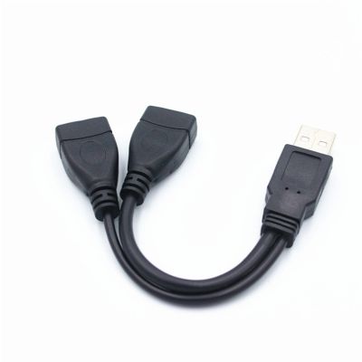 1 Male Plug To 2 Female Socket USB 2.0 Extension Line Data Transmission Line Cable Power Adapter Converter Splitter USB 2.0