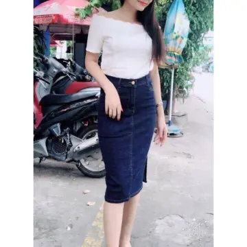 chân váy jean bút chì giá tốt Tháng 8 2023  Mua ngay  Shopee Việt Nam