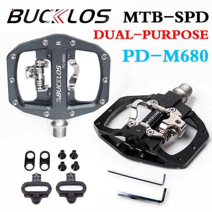 BUCKLOS SPD MTB Cleats Pedal Dual Sided Clipless Pedals Selflocking Mountain Bike Pedal for