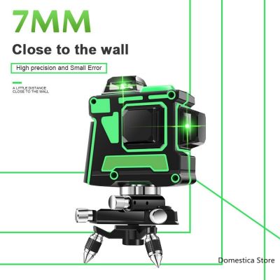 3D เลเซอร์วัดระดับระดับเลเซอร์สีเขียวอัตโนมัติ,แนวลำแสงวางแนวปรับระดับได้ด้วยตนเองยาว12เส้น