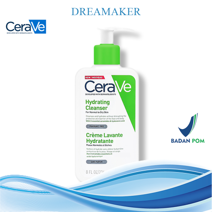 CeraVe Hydrating Facial Cleanser 236ml Cocok untuk kulit kering dan