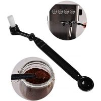 Coffee Machine Brush Plastic Handle Nylon Bristles Coffee Grime Cleaning Brush Filter Head Washing Tool with Spoon