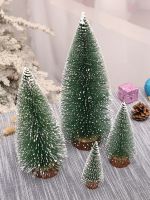 Small mini luminous pine needle Christmas tree desktop ornaments window counter home small Christmas decoration gifts