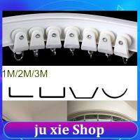 JuXie store 1M 2M 3M Curtain Track Rail Straight Flexible Ceiling Mounted wall Windows Balcony Plastic Bendable Home Accessories