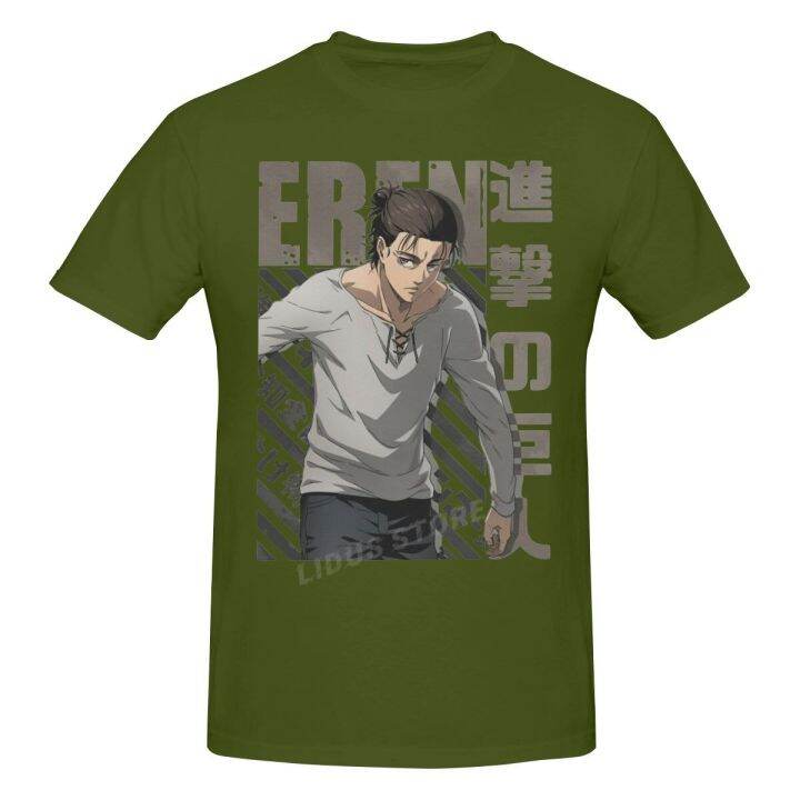 Shingeki No Kyojin Eren Yeager Jaeger Attack On Titan T shirt Harajuku ...