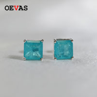 OEVAS Vintage 100 925 Sterling Silver Paraiba Tourmaline Gemstone Birthstone Ear Studs Earrings Ladies Fine Jewelry Wholesale