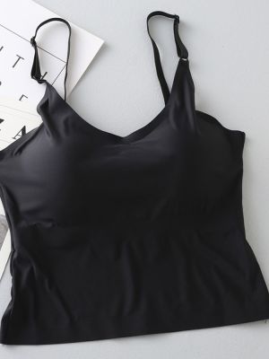 ﹊ Seamless Padded Silk Piece Sling Breast Wrap Base Top