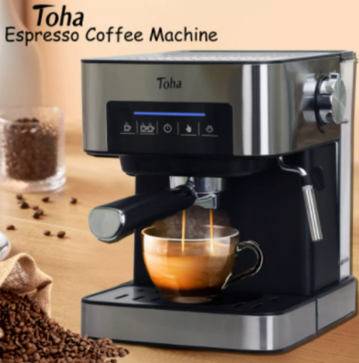 HM SHOP Coffee Maker Machine Espresso With Milk Frother Wand for ...