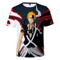 （Childrens adult size, in stock）BLEACH 3D Printed High-Quality T-shirts Women/Men Fashion Anime Summer Short Sleeve Tshirts HotSale Casual Streetshirt Clothes（can Customizable）