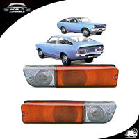 ไฟหรี่กันชนหน้า ซ้าย+ขวา +หลอด เลนส์ส้ม Datsun,Nissan  Aftermarket 510 120Y 280Z 240Z 260Z S30 B210 ประตู ปี1968 - 1973 มีบริการเก็บเงินปลายทาง