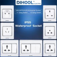 IP55 Waterproof Indoor and Outdoor EU AU UK US FR Universal Type Socket Household Waterproof Socket Switch Box