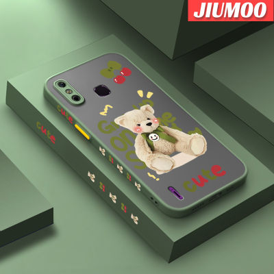 เคส JIUMOO สำหรับ Infinix Smart 4เคส X653 4C อัจฉริยะลายการ์ตูนน่ารักดีไซน์ใหม่ตุ๊กตาหมีผิวด้านแข็งกันกระแทกเคสซิลิโคนลายขอบคลุมทั้งหมดป้องกันเลนส์กล้องเคสนิ่ม