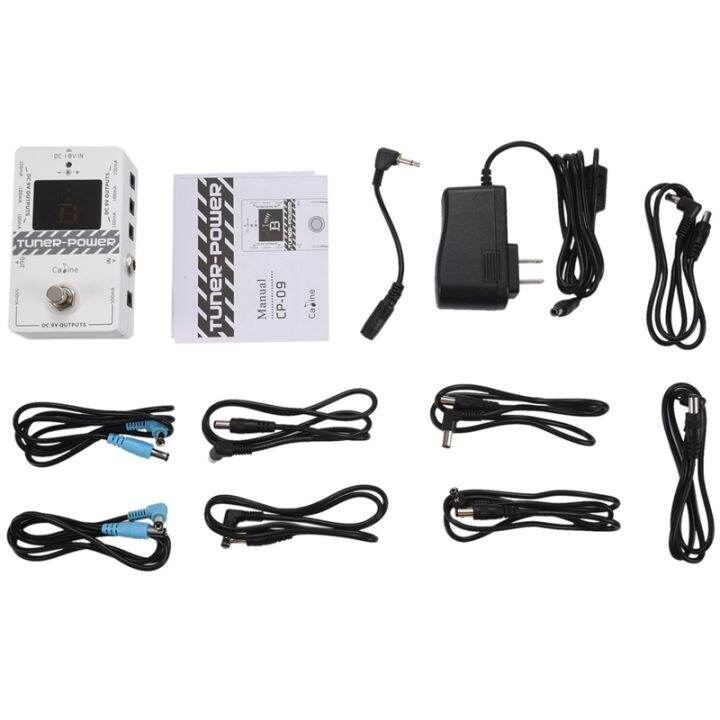 caline-cp-09-2-in-1-tuner-and-power-supply-true-bypass-for-dc-9v-electric-guitar-effect-pedal-eight-isolated-outputs-multifunction-us-plug