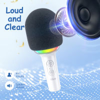 FIFINE Bluetooth Wireless Microphone Speaker for Home Party Handheld Portable Mic with intelligent voice changer/Noise reduction/Plug And Play/Cool RGB Light E2