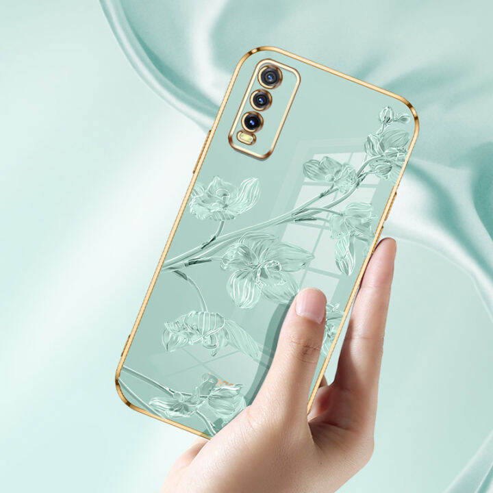 ybdเคสโทรศัพท์ดีไซน์ใหม่สำหรับ-vivo-y20-y20i-y20s-y12s-y20-y3s-เคสคุณภาพสูงสไตล์หรูหรามีลวดลายดอกชงโค-y20sg-y20a-y12a-y20t-ฝาหลังมีฟรีสายคล้อง