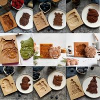 Wooden Gingerbread Cookie Moulds Wooden Cookie Mold Cutter Press 3D Cake Embossing Baking Mold Animal Cutter Bakery Gadgets