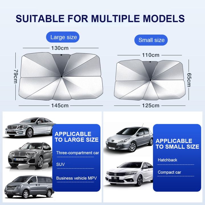ร่มกันแดดรถพับได้สำหรับที่บังแดดกระจกหน้ารถปกป้องกัน-uv-ฉนวนกันความร้อนภายในรถของเล่นเด็กบาจาม่านบังแดด