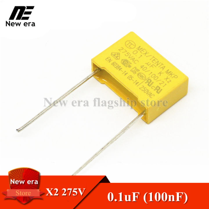 10Pcs 0.1uF X2 Safety Capacitors 275VAC 275V 104K 100nF Polypropylene ...