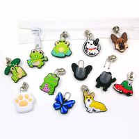 1PCS PVC Cute Style Zipper Slider Lovely Dogs Cats Frog Zip Holder Broken Buckle Fixer End Lock Zip Handbag Clothing Accessories