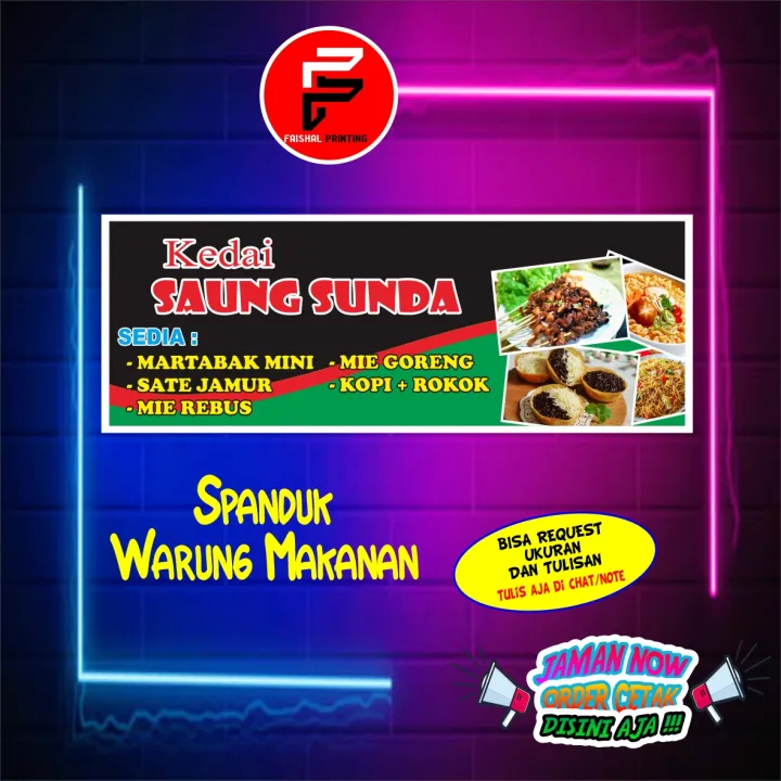 Spanduk Kedai Makanan / Banner Warung Makanan / Spanduk Makanan