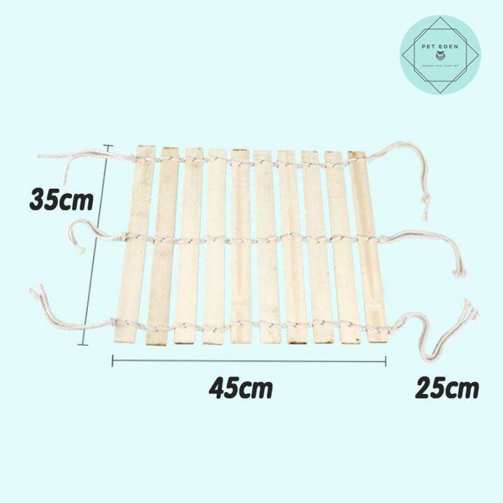 เปลแมว-ที่นอนแมว-เปลไม้-สะพานไม้-ที่นอนสัตว์เลี้ยง-45x34-cm-เชือกยาว-25-cm