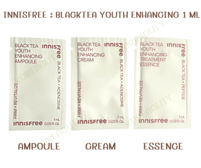 หมดอายุ 2026 INNISFREE BLACKTEA YOUTH ENHANCING AMPOULE / CREAM / TREATMENT ESSENCE 1 ML