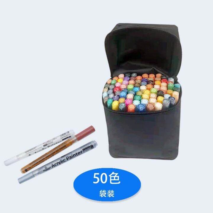 ฟลายซี50-80สีอะคริลิคขนาด0-7มม-เซ็ตปากกามาร์กเกอร์จิตรกรสำหรับแก้วหินผ้าใบโลหะไม้เซรามิกอุปกรณ์วาดภาพแบบทำมือ