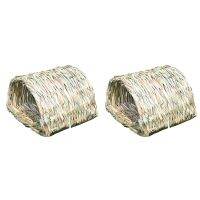 2X Woven Grass Tunnel, Secret Base for Training,Perfect for Hamsters, Guinea Pigs, Ferrets, Dwarf Rabbits