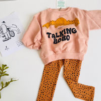 Children Girls Sets Sweater and Pants Suit bobo 2021 Autumn Cartoon Bird Long-sleeved Kids Boys Sweatshirt Leggings