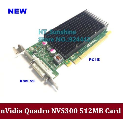 ใหม่เอี่ยมโปรไฟล์ต่ำกว่า-quadro-nvidia-nvs300-512เมตร-ddr3การ์ดวิดีโอกราฟิกส์-pcie-พร้อมสาย-dms59