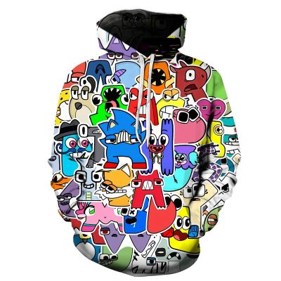 Fall and Winter New 3d Game Alphabet Lore Men and Women Hoodie Casual Street Beat Oversized Fashion Pullover
