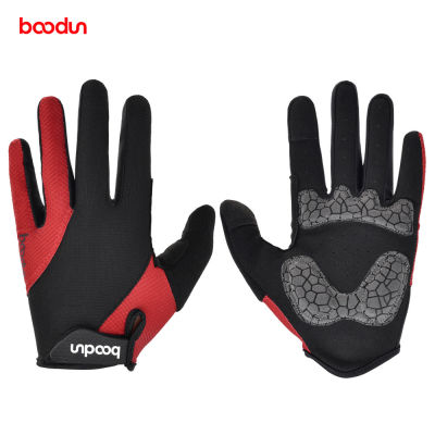 BOODUN Men Women Cycling Bike Gloves Full Finger Touch Screen Thin Breathable Road Mountain Bike MTB Bicycle Gloves with Gel Pad