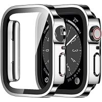 กรณีกันน้ำสำหรับ Apple Watch 7 8 45 มม.41 มม.44 มม.40 มม.ป้องกันหน้าจอแก้ว + กันชนกระจกนิรภัย iWatch 4 5 SE 6 อุปกรณ์เสริม-sdfewsfewww